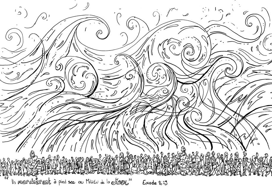 Illustration passage de la mer rouge (Exode)