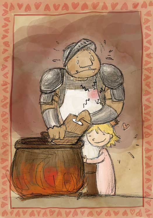 La petite princesse enlace l'ogre